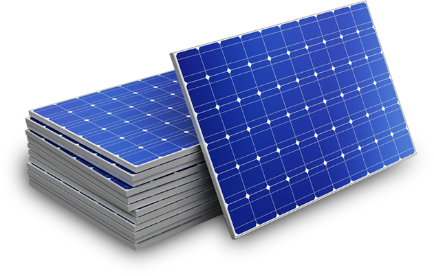 An image of blue solar panels.